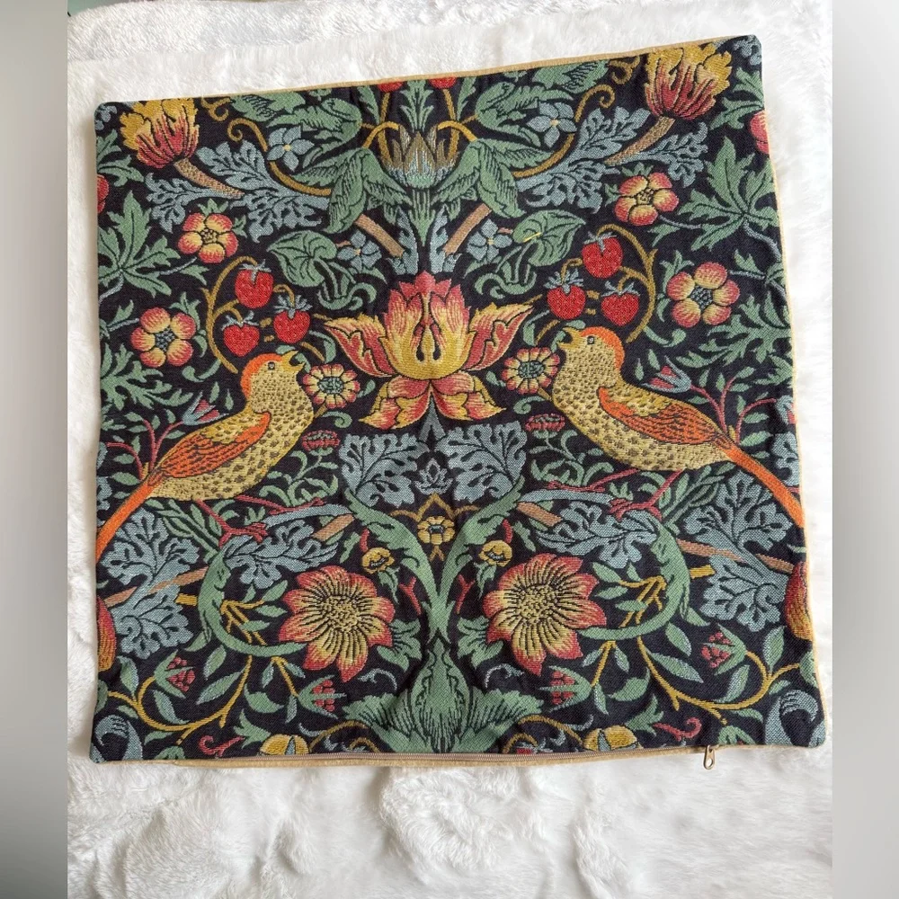 Metrax Craye William Morris Strawberry Thief Tapestry Pillow Cover 48cm Belgian